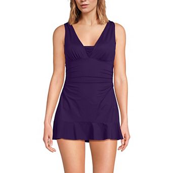 Women's Lands' End SlenderSuit Mini One-Piece Swim Dress