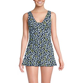 Women's Lands' End SlenderSuit Mini One-Piece Swim Dress