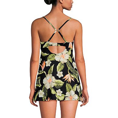 Women's Lands' End Underwire Lifting Swim Dress with Adjustable Straps