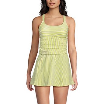 Women's Lands' End Essential Tie Back Ruched Mini Dress
