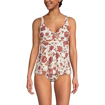 Women's Lands' End Sweetheart Belted Flutter Tankini Swim Top