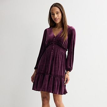 Women's Taylor Velvet Fit & Flare Mini Dress