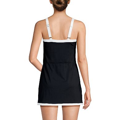 Women's Lands' End V-Neck Wrap Skirt Swim Dress