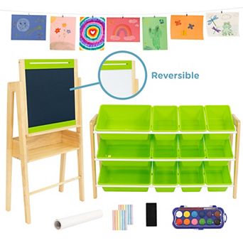Humble Crew My First Art Studio With Reversible Chalkboard & Storage Bins