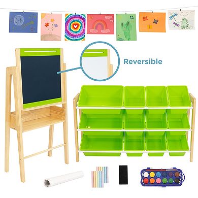 Humble Crew My First Art Studio With Reversible Chalkboard & Storage Bins
