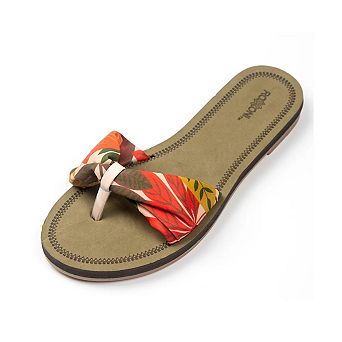 Roxoni Women’s Floral Lace Strap Slide Slippers