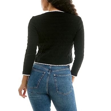 Women's Nina Leonard Button Front Scallop Bolero Top