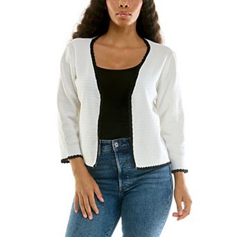Women's Nina Leonard Pointelle Bolero Sweater