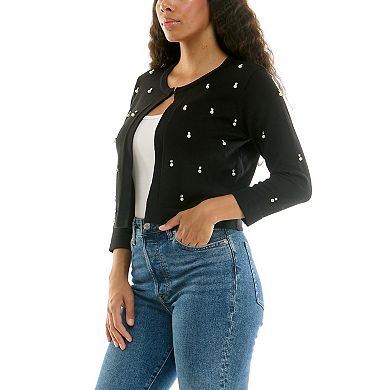 Women's Nina Leonard Rhinestone Bolero Sweater