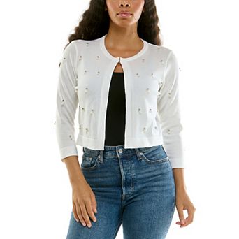 Women's Nina Leonard Rhinestone Bolero Sweater