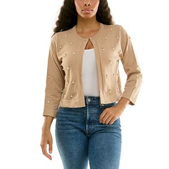 Women's Nina Leonard Rhinestone Bolero Sweater