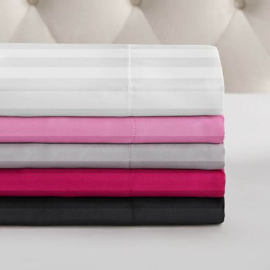 Juicy Couture Silky Satin Damask Sheet Set with Pillowcases