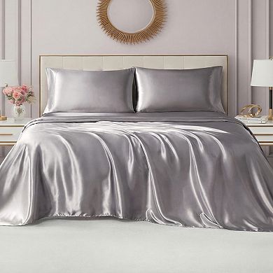 Juicy Couture Silky Satin Sheet Set with Pillowcases