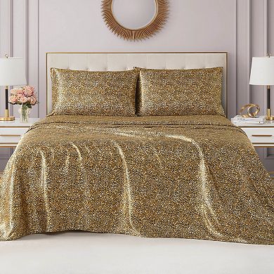 Juicy Couture Silky Satin Sheet Set with Pillowcases