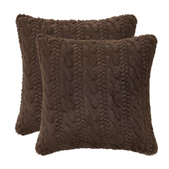 Cuddl Duds® Cable Faux Fur Carved Throw Pillows 2-Pack