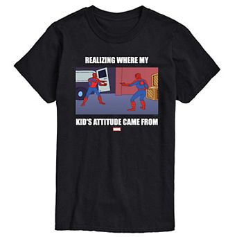 Big & Tall Marvel Spider-Man Realizing Where My Kid's Attitude Came From Graphic Tee