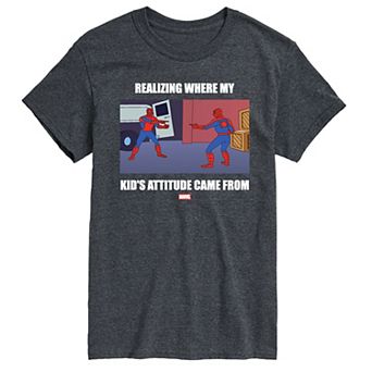 Big & Tall Marvel Spider-Man Realizing Where My Kid's Attitude Came From Graphic Tee