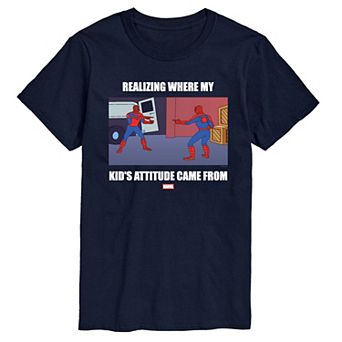 Big & Tall Marvel Spider-Man Realizing Where My Kid's Attitude Came From Graphic Tee