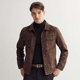 Men's Apt. 9® Faux Suede Trucker Jacket