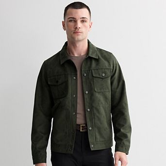 Men's Apt. 9® Faux Suede Trucker Jacket