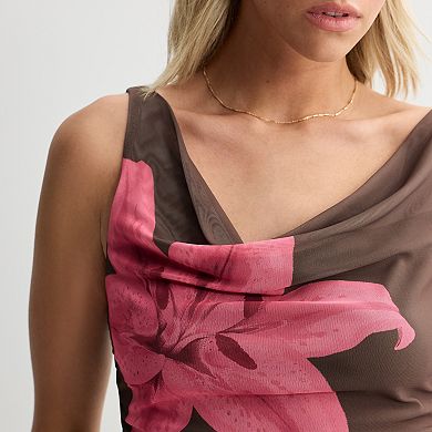 Juniors' Pink Republic Mesh Cowl Tank Top