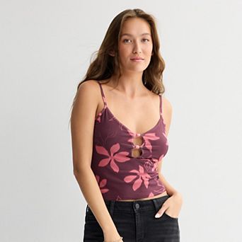 Juniors' Pink Republic Hardware Mesh Tank Top
