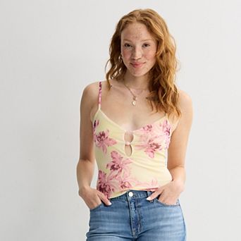 Juniors' Pink Republic Hardware Mesh Tank Top