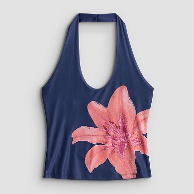 Juniors' Pink Republic Mesh Halter Tank Top