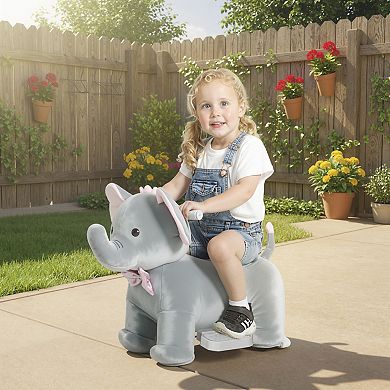 Qaba 6V Ride on Horse, Kids Ride on Toy Elephant with Music, Forward