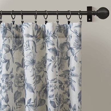 Madison Park Lana 2-Pack Light-Filtering Floral Print Window Curtain Panels