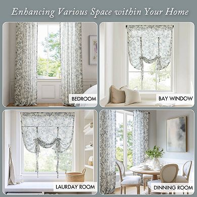 Madison Park Lana 2-Pack Light-Filtering Floral Print Window Curtain Panels