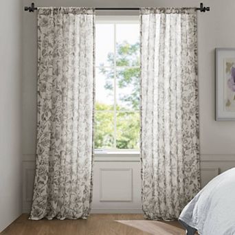 Madison Park Lana 2 pc Light-Filtering Floral Print Window Curtain Panels