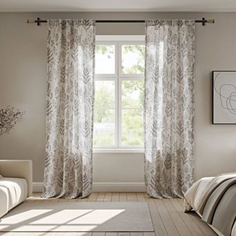 Madison Park Lana 2 pc Light-Filtering Floral Print Window Curtain Panels