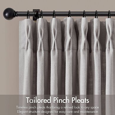 Madison Park Emery 2-Piece Poly-Linen Pinch Pleat Window Curtain Panels