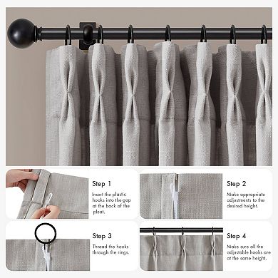 Madison Park Emery 2-Piece Poly-Linen Pinch Pleat Window Curtain Panels