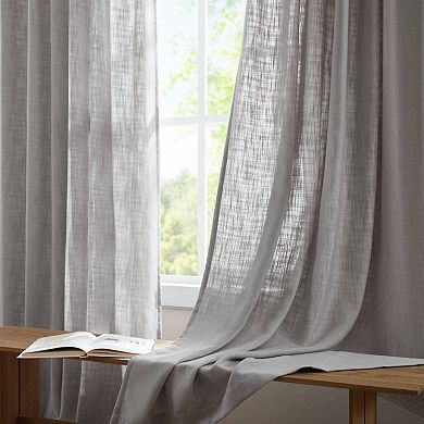 Madison Park Emery 2-Piece Poly-Linen Pinch Pleat Window Curtain Panels