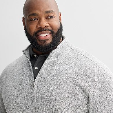 Big & Tall Sonoma Goods For Life® Fleece Quarter-Zip Sweater