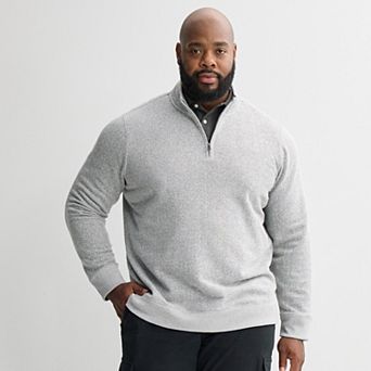 Big & Tall Sonoma Goods For Life® Fleece Quarter-Zip Sweater