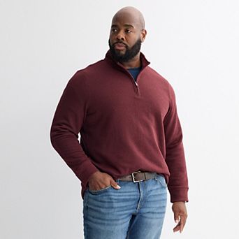 Big & Tall Sonoma Goods For Life® Fleece Quarter-Zip Sweater