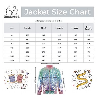 Girls’ Mystic Mermaid Sequin Bomber Jacket with Glitter Trim