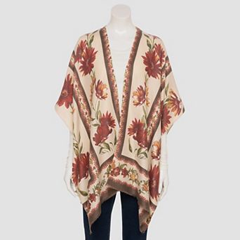 Women's Nine West Floral Printed Softy Ruana