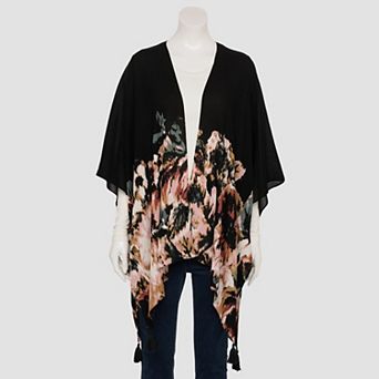 Women's Nine West Textured Crinkle Printed Ruana