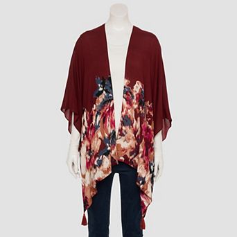 Women's Nine West Textured Crinkle Printed Ruana