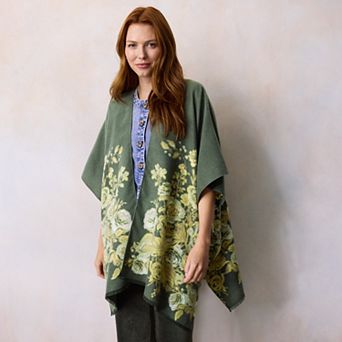 Women's LC Lauren Conrad Bouquet Floral Ruana Topper