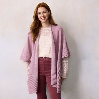 Women's LC Lauren Conrad Metallic Knit Ruana Topper