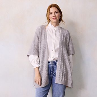 Women's LC Lauren Conrad Sea Pointelle Knit Ruana Topper
