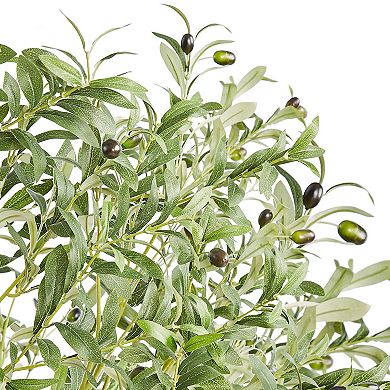 Artificial Olive Tree, 5FT Faux Plant, PE Material&Anti-Tip Tilt Protection, for Home Office Outdoor