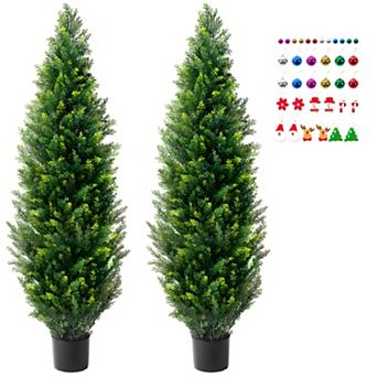 Artificial Olive Tree, 5FT Faux Plant, PE Material&Anti-Tip Tilt Protection, for Home Office Outdoor