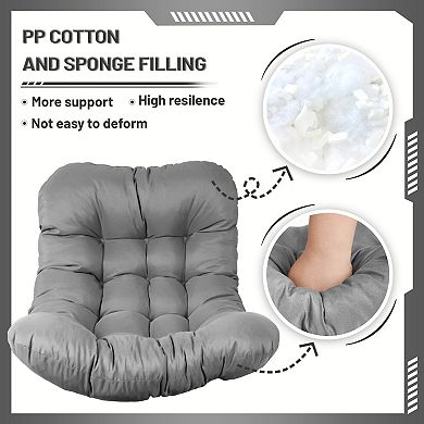 Egg Chair Cushion Replacement, 7'' Thick Waterproof Hanging Chair Cushion with 4 Ties & Soft cotton