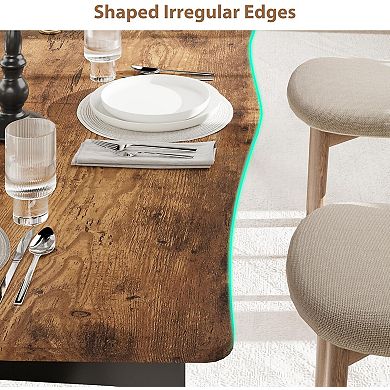 70.9"Dining Table for 6-8, Iron Legs 300Lbs Capacity